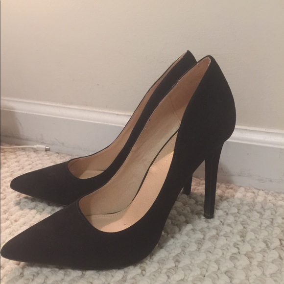 Olivia Ferguson Shoes - Classic Black Suede Pointy Toe Heels